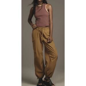 Anthropologie Pilcro Pull-On Bronze Parachute Pants Medium Cotton.